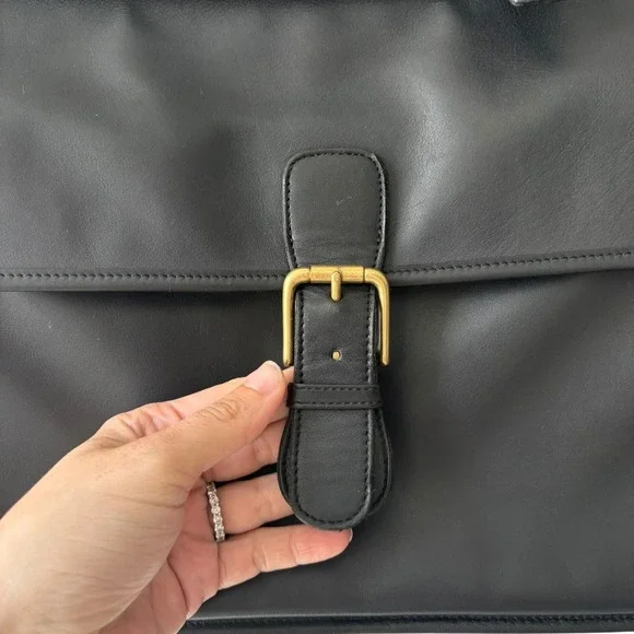 Coach Vintage Black Glove Tanned Leather 0537 Laptop Messenger Bag Case Luggage - Picture 3 of 16